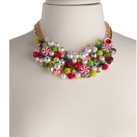 NWT BETSEY JOHNSON HOLIDAY CANDY BIB NECKLACE CHRISTMAS $198 - Picture 2 of 6